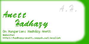 anett hadhazy business card